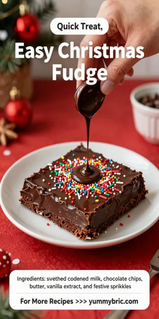 Easy Christmas Fudge with Sprinkles