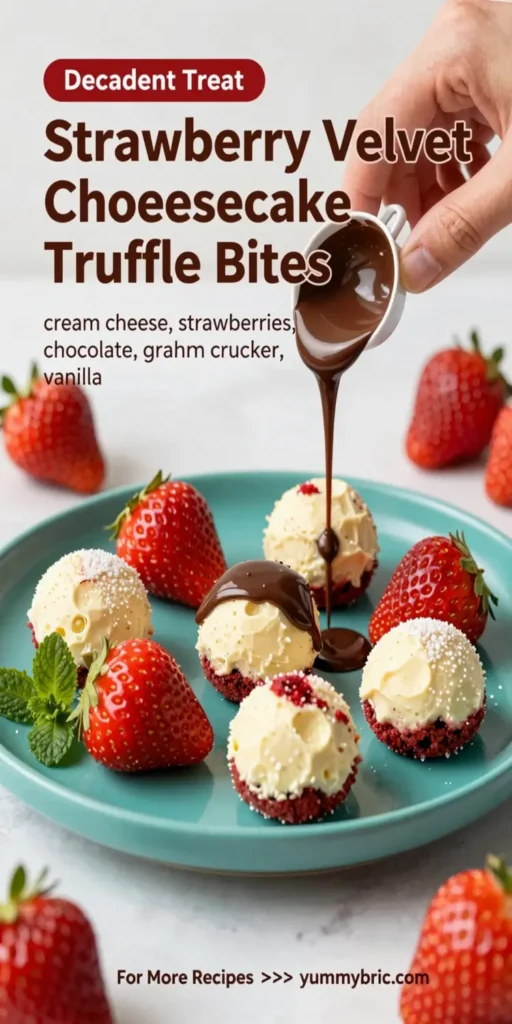 Strawberry Velvet Cheesecake Truffle Bites