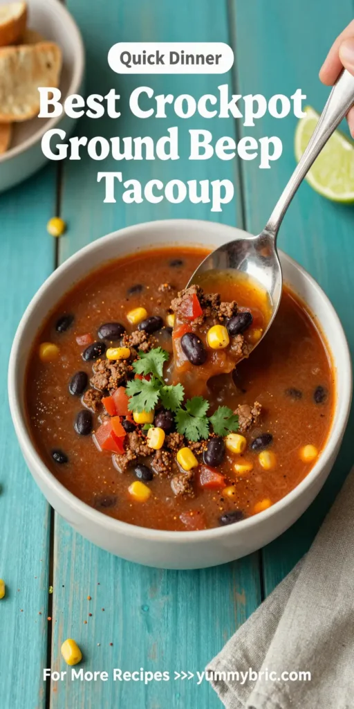Best Crockpot Ground Beef Taco Soup