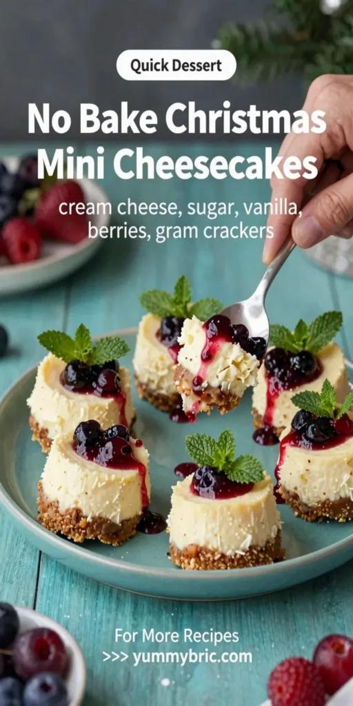 No Bake Christmas Mini Cheesecakes