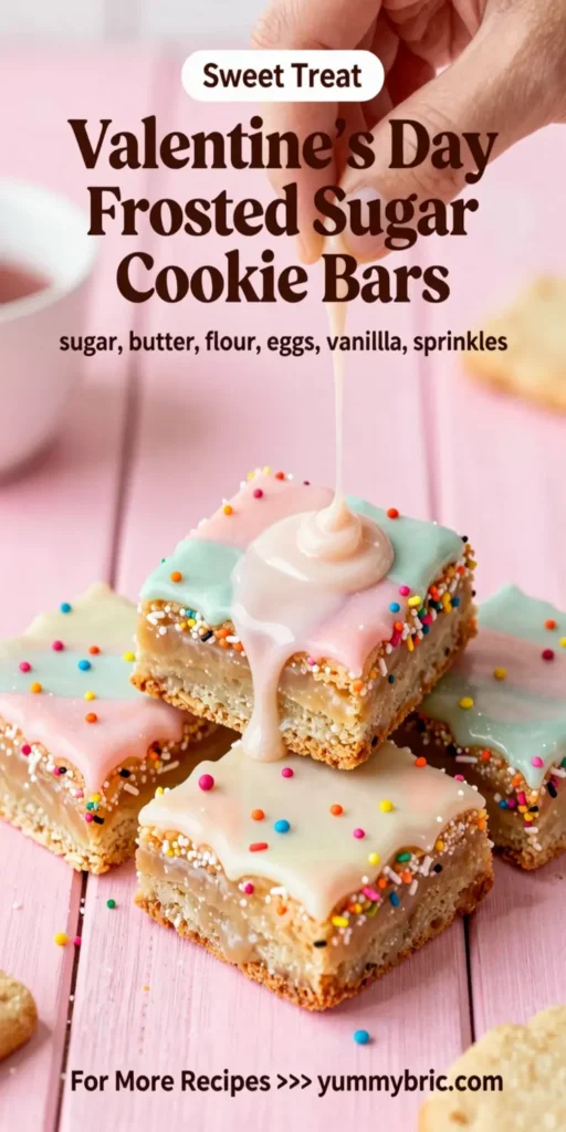 Valentine's Day Frosted Sugar Cookie Bars