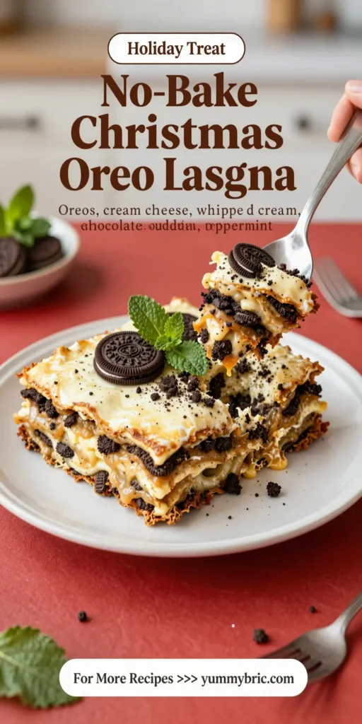 No-Bake Christmas Oreo Lasagna