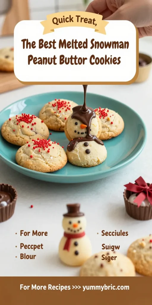 The Best Melted Snowman Peanut Butter Cookies