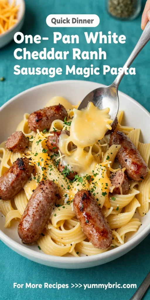 One-Pan White Cheddar Ranch Sausage Magic Pasta