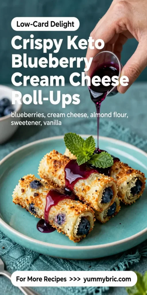 Crispy Keto Blueberry Cream Cheese Roll-Ups