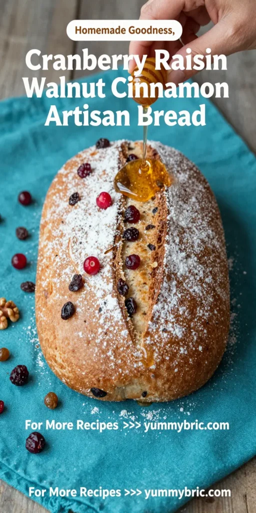 Cranberry Raisin Walnut Cinnamon Artisan Bread