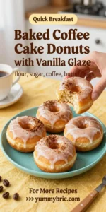 Baked Coffee Cake Donuts with Vanilla Glaze