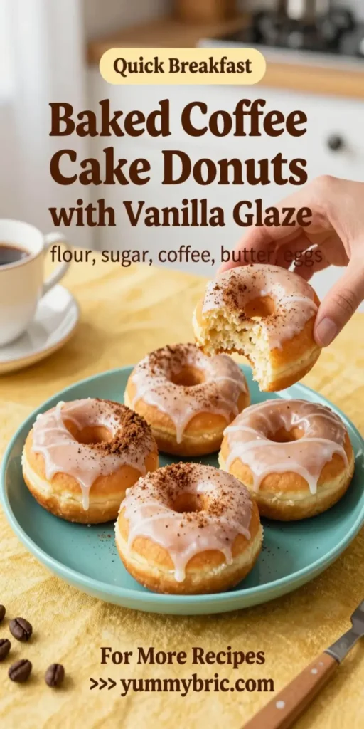 Baked Coffee Cake Donuts with Vanilla Glaze