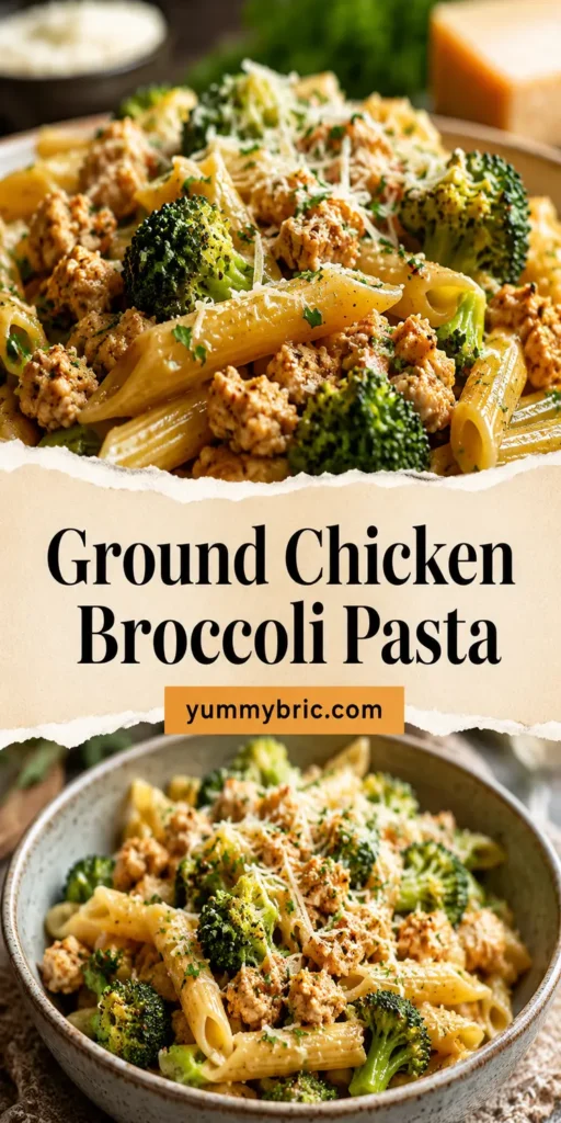 Ground Chicken Broccoli Pasta for Family Dinner