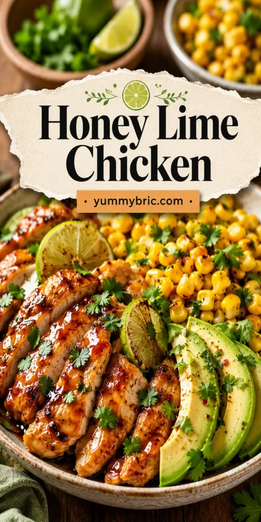 Honey Lime Chicken with Corn and Avocado