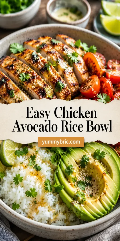 Easy Chicken Avocado Rice Bowl for Lunch