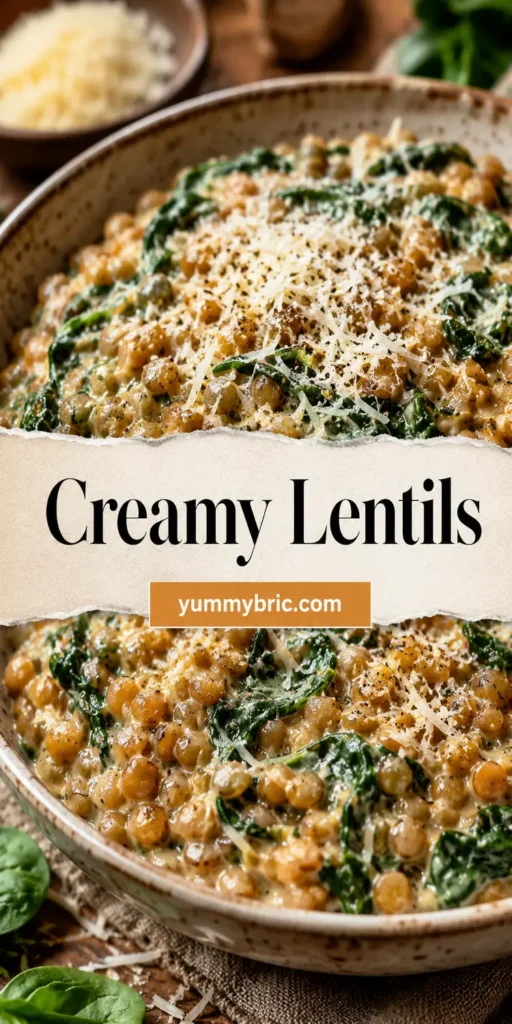 Creamy Lentils with Parmesan and Spinach