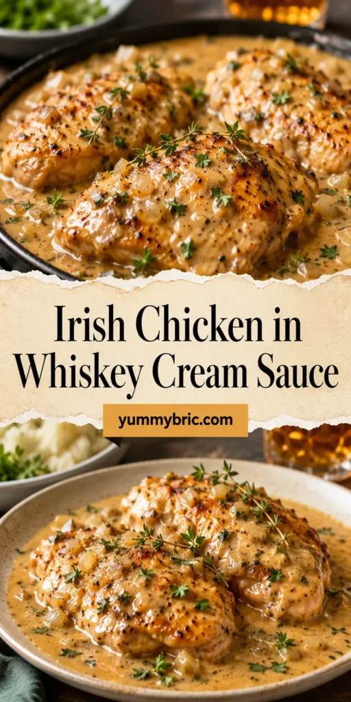Irish Chicken in Whiskey Cream Sauce for Cozy Dinner