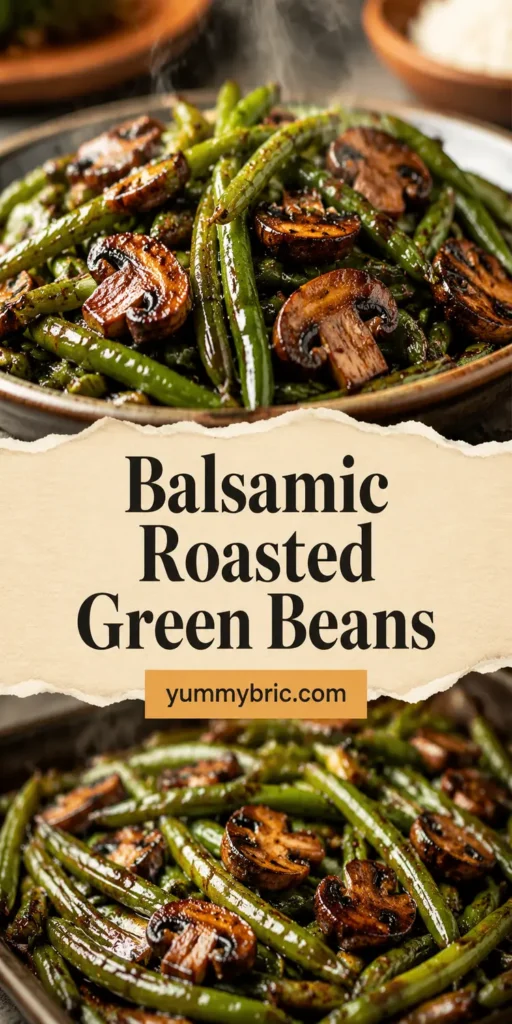 Balsamic Roasted Green Beans and Mushrooms