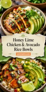 Honey Lime Chicken and Avocado Rice Bowls