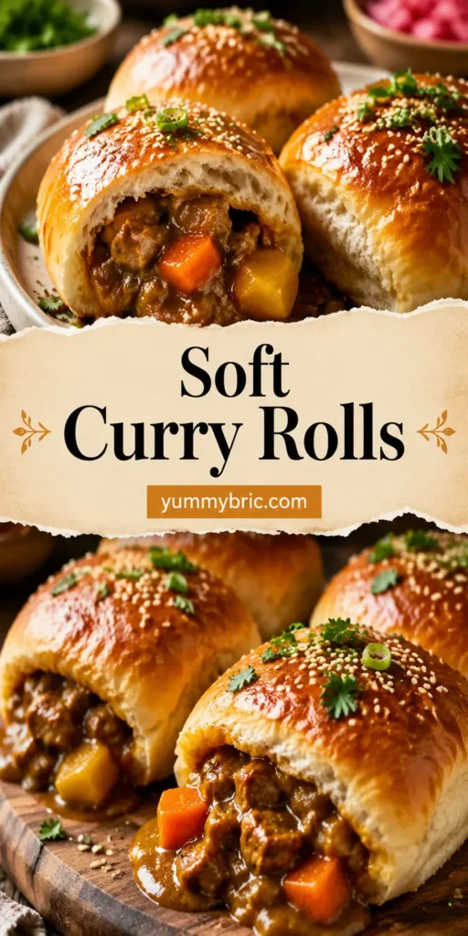 Soft Bread Rolls Stuffed with Japanese Curry