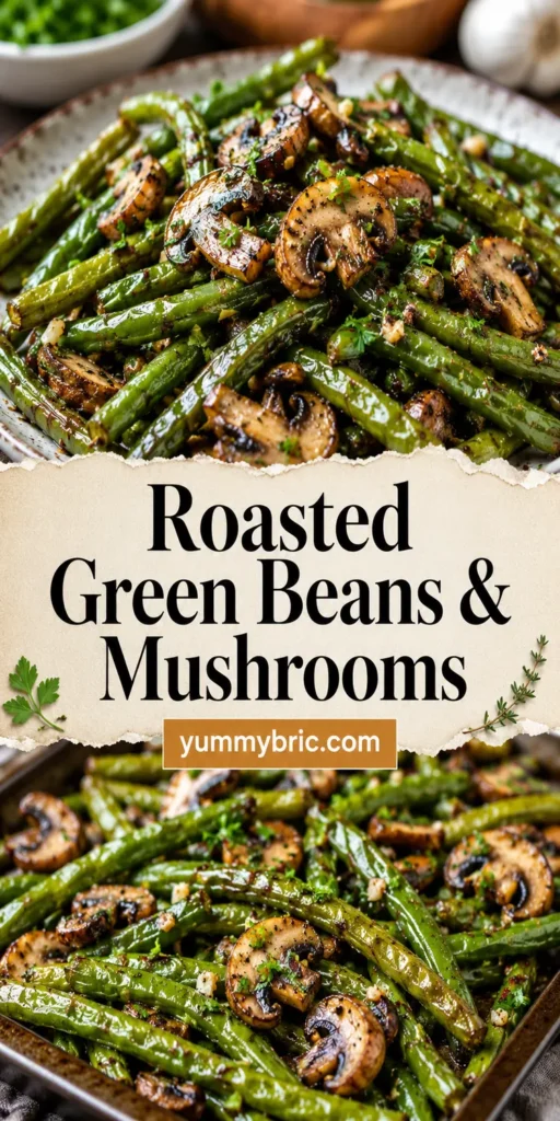 Roasted Green Beans and Mushrooms with Garlic Butter