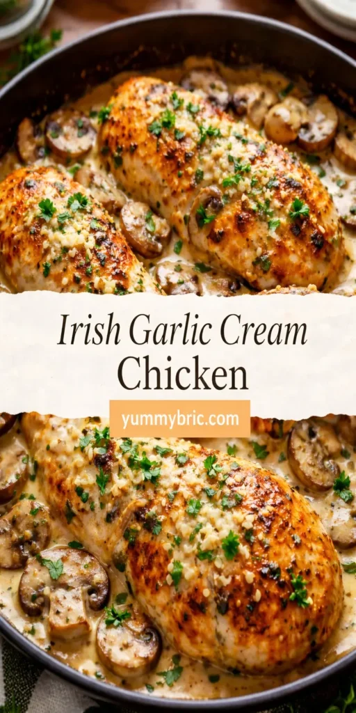 Irish Garlic Cream Chicken with Mushrooms