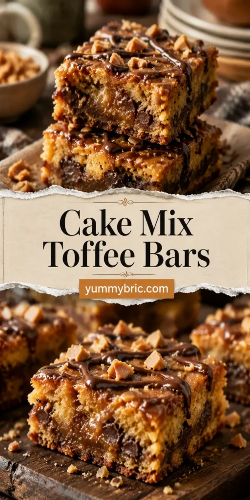 Cake Mix Toffee Bars for Easy Dessert