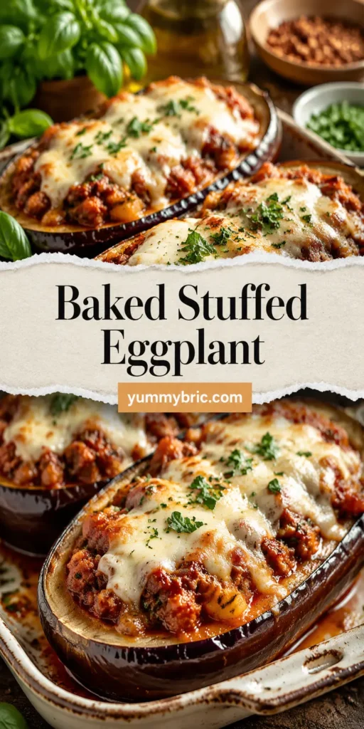 Italian Baked Stuffed Eggplant with Mozzarella