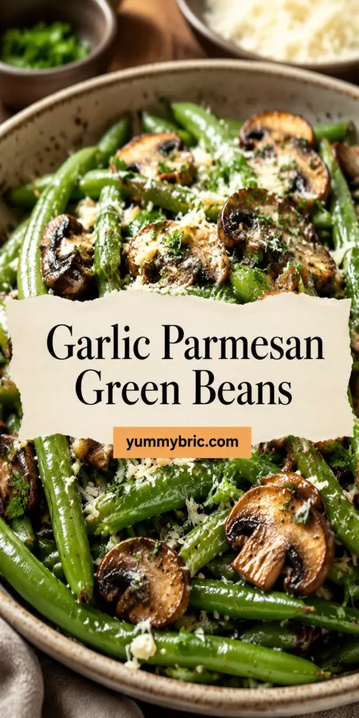Garlic Parmesan Green Beans and Mushrooms