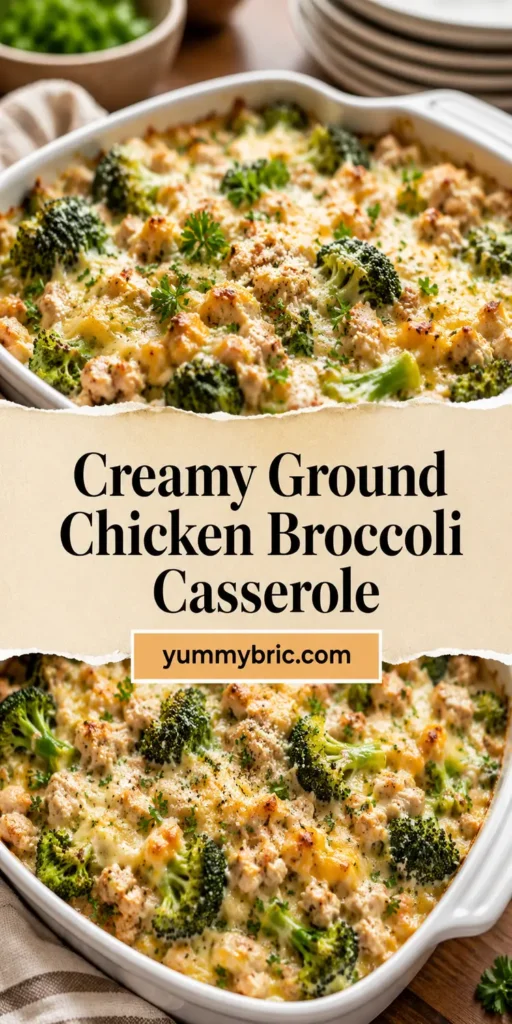 Creamy Ground Chicken Broccoli Casserole
