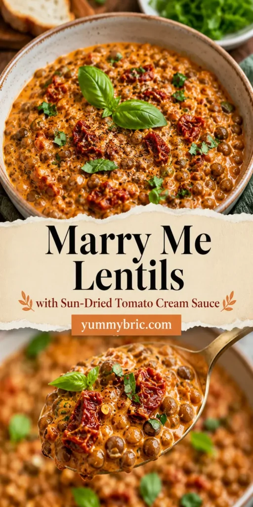 Marry Me Lentils with Sun-Dried Tomato Cream Sauce