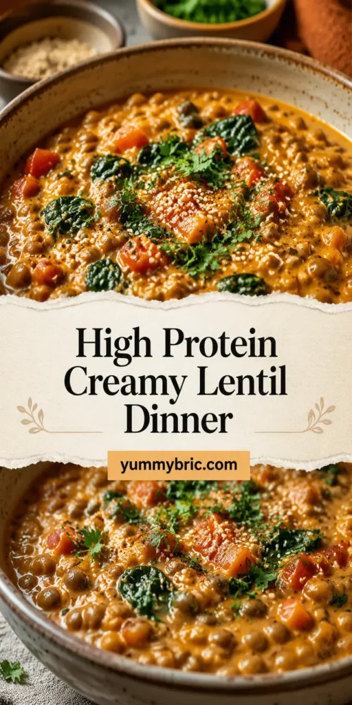 High Protein Creamy Lentil Dinner