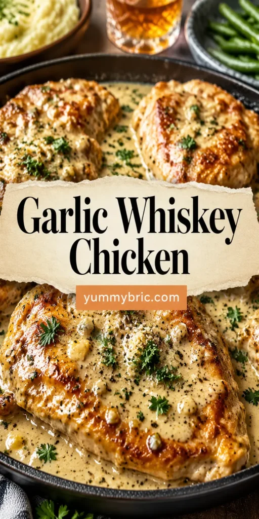 Garlic Whiskey Chicken with Parmesan Cream Sauce