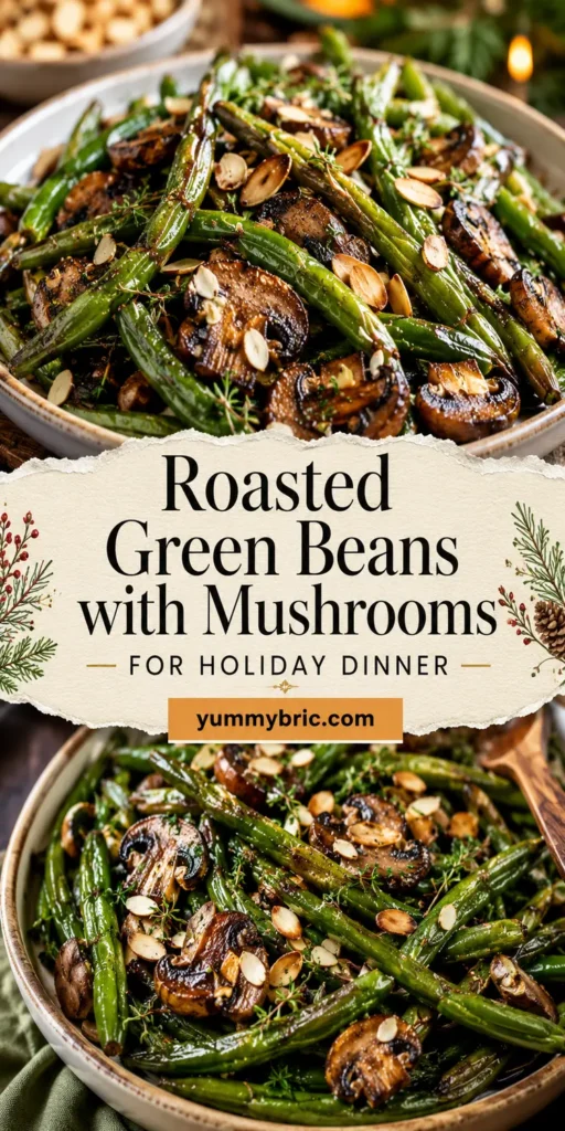 Roasted Green Beans with Mushrooms for Holiday Dinner