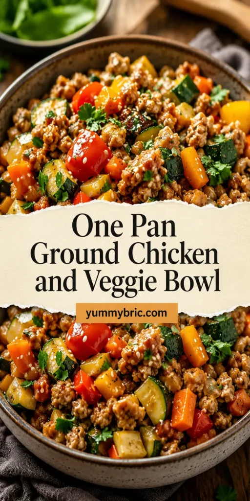 One Pan Ground Chicken and Veggie Bowl