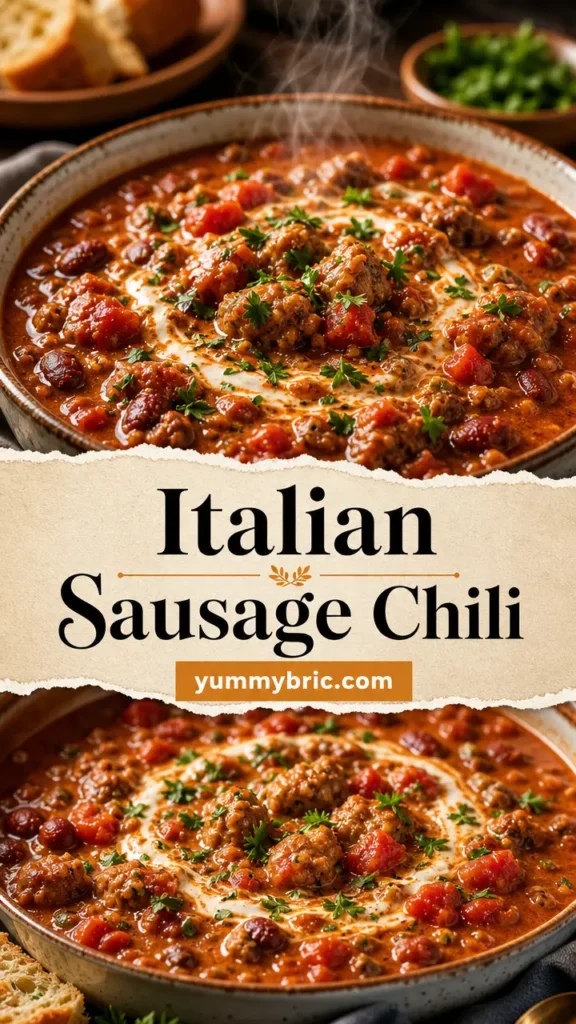 Italian Sausage Chili with Tomato Cream