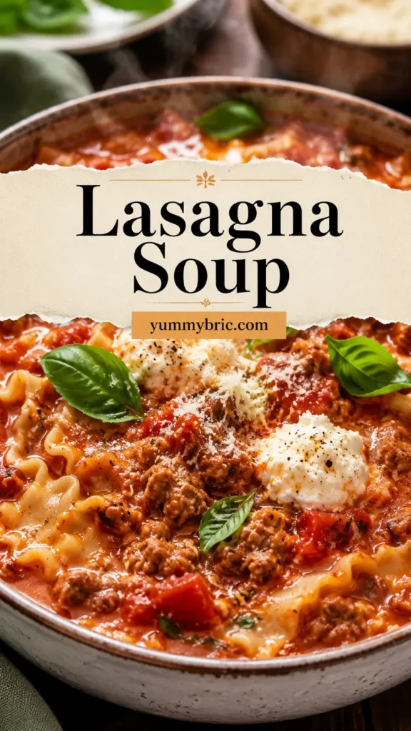 Lasagna Soup with Italian Sausage and Ricotta