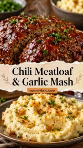 Chili Meatloaf with Garlic Mashed Potatoes