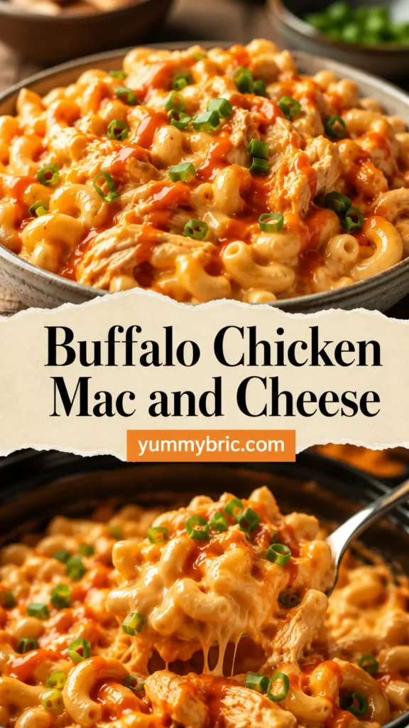 Crockpot Buffalo Chicken Mac and Cheese