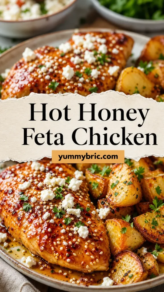 Hot Honey Feta Chicken with Roasted Potatoes