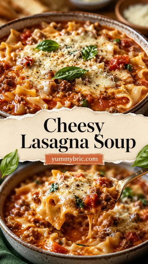 Cheesy Lasagna Soup for Fall Dinner
