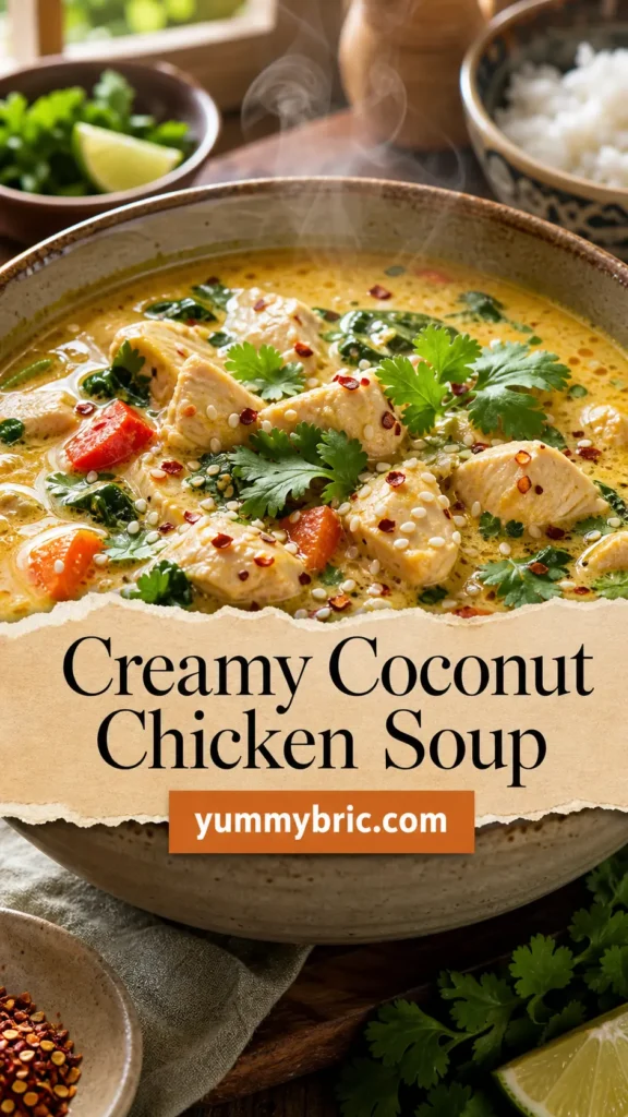 Creamy Coconut Chicken Soup with Curry Spice