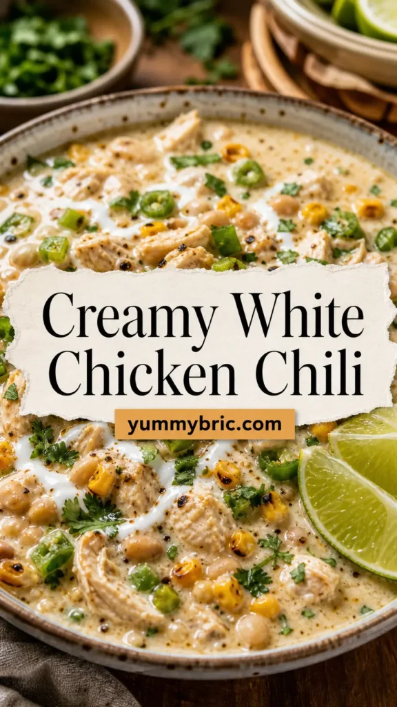 Creamy White Chicken Chili with Roasted Corn
