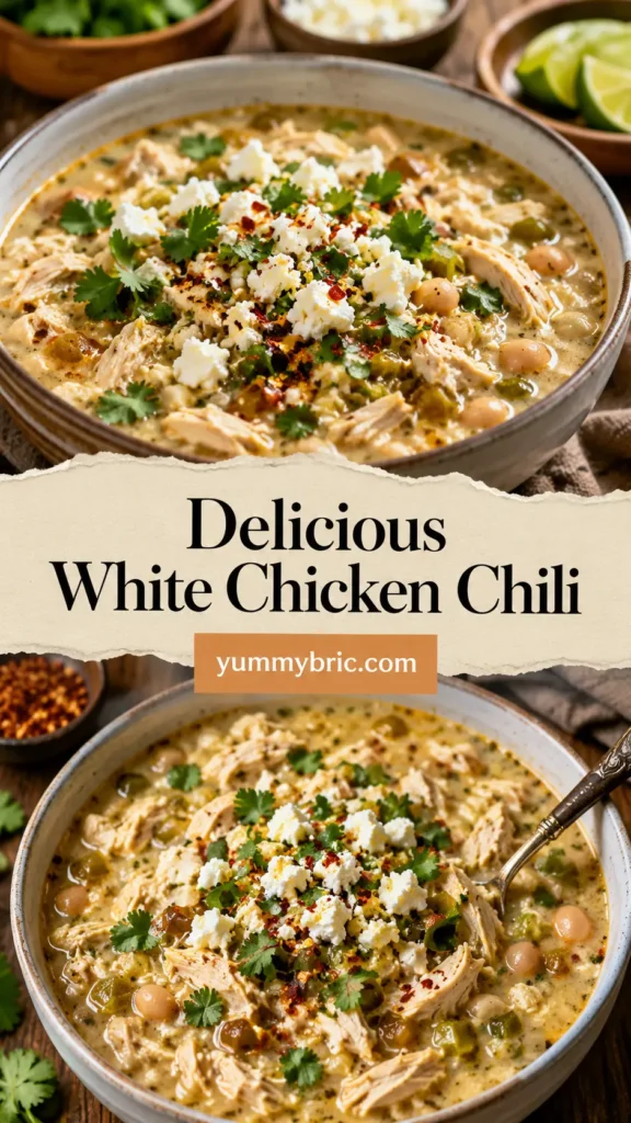 White Chicken Chili with Feta and Green Chiles