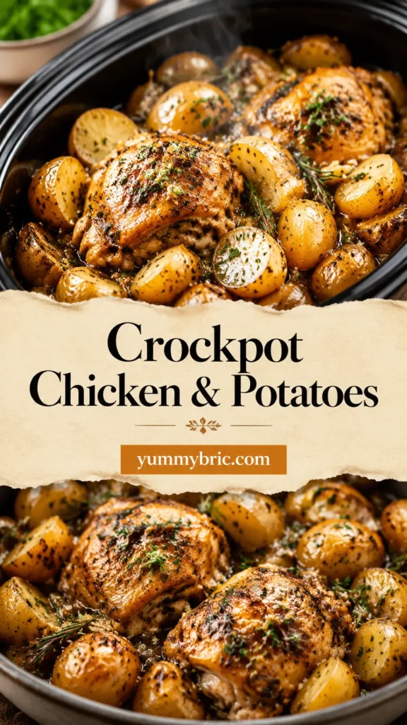 Crockpot Chicken and Potatoes with Garlic Herbs