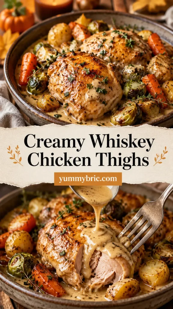 Creamy Whiskey Chicken Thighs for Fall Dinner