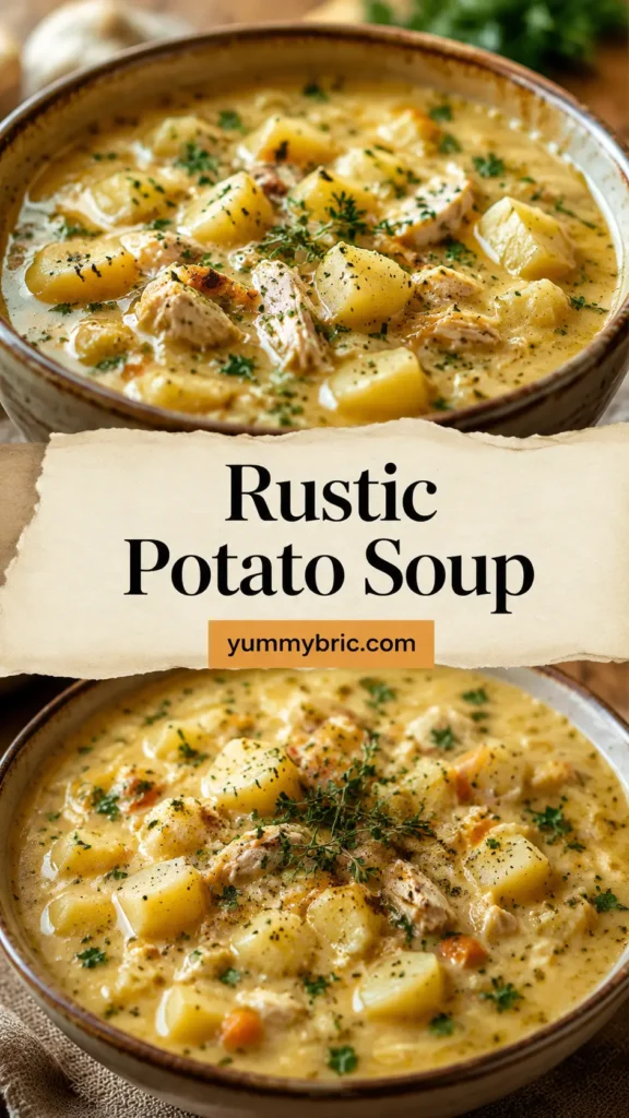 Rustic Potato Soup with Chicken and Herbs
