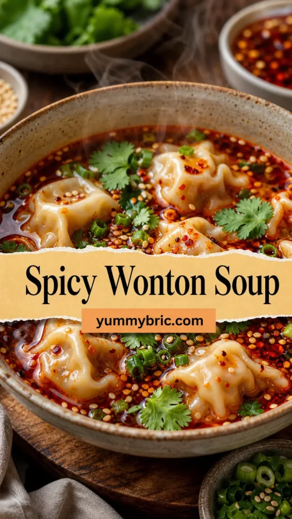 Spicy Wonton Soup with Chili Garlic Oil