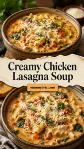 Creamy Chicken Lasagna Soup with Parmesan