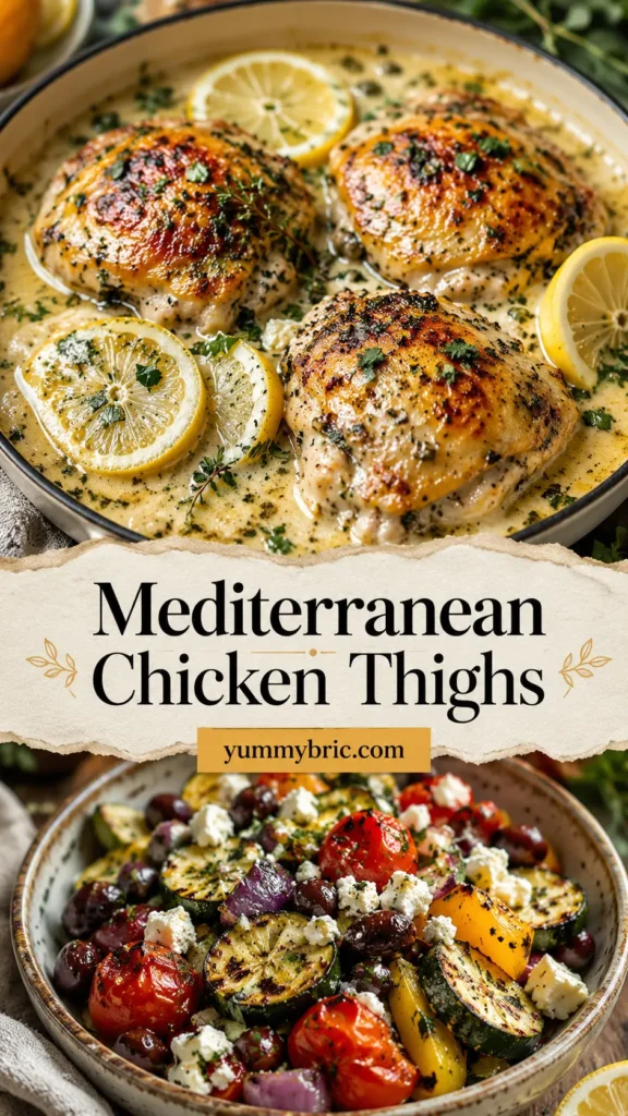 Mediterranean Chicken Thighs with Creamy Lemon Sauce