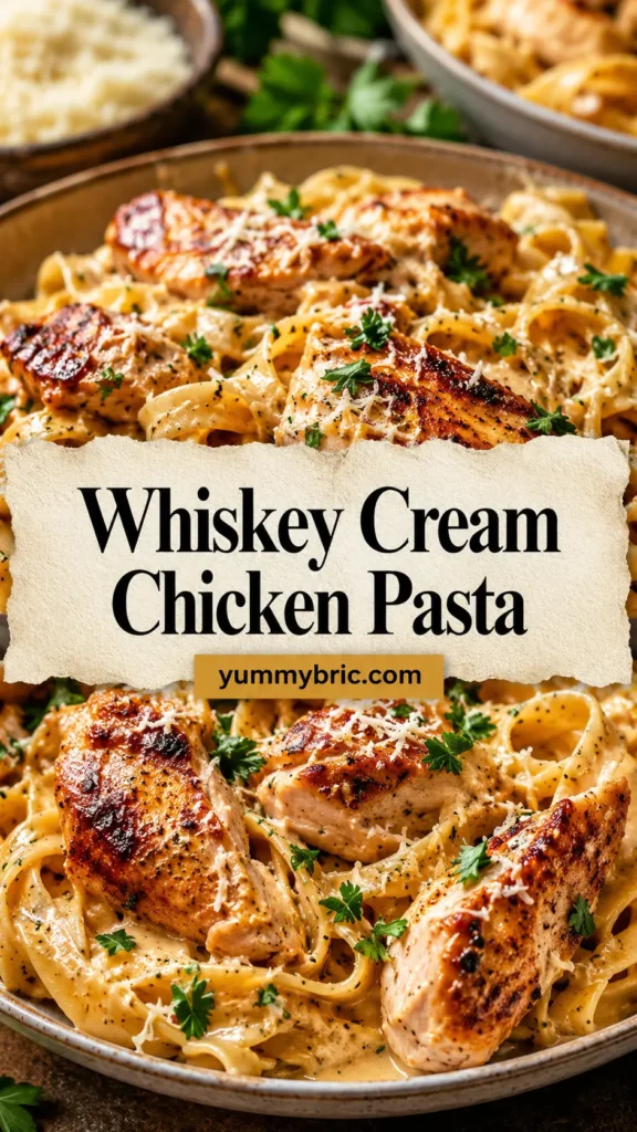 Whiskey Cream Chicken Pasta with Parmesan