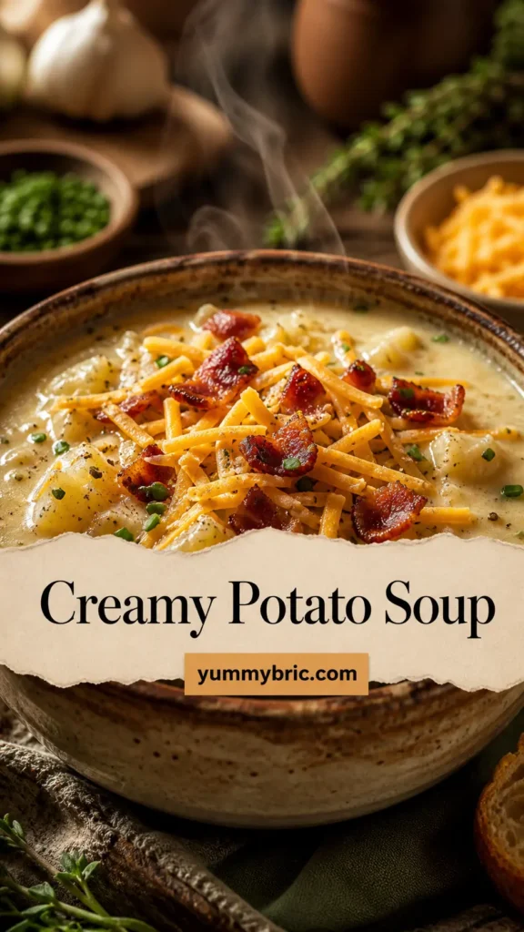 Creamy Potato Soup with Irish Cheddar and Bacon