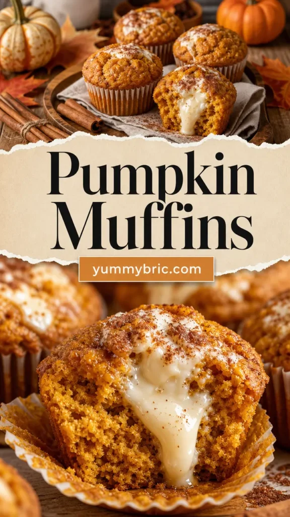 Pumpkin Muffins with Cream Cheese Filling