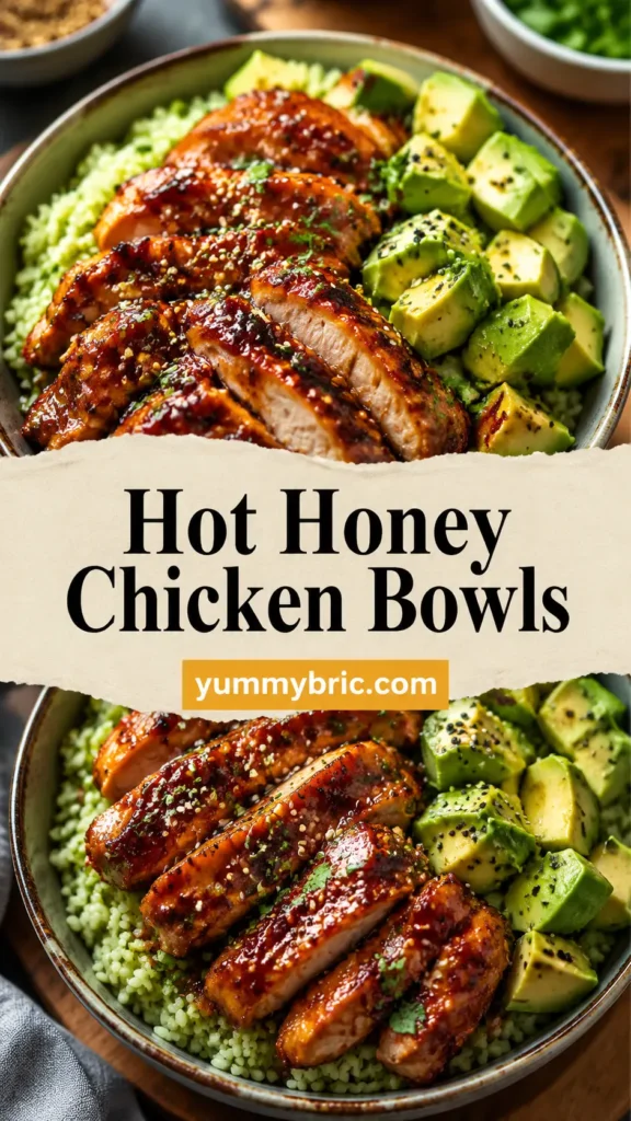 Hot Honey Chicken Bowls with Avocado Rice